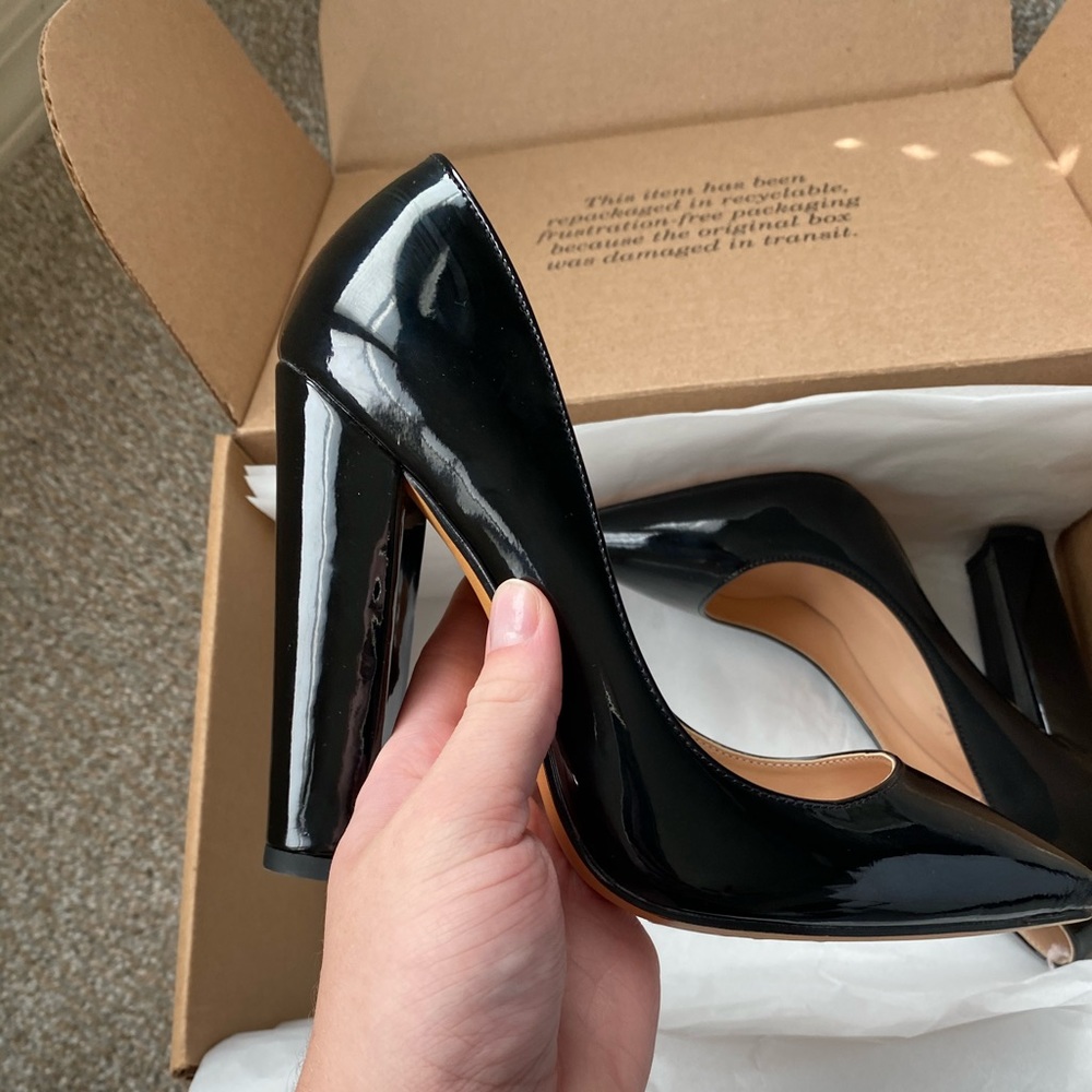 Black Closed Toe Pointed Heels